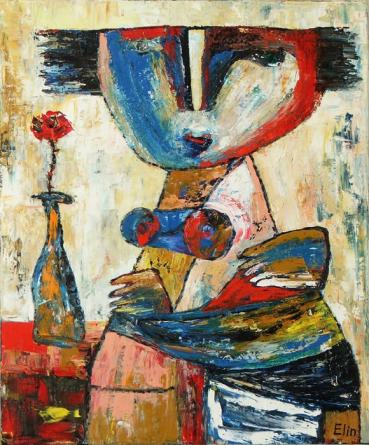 Lady from nowhere oil painting Bogomolnik - Elin Bogomolnik