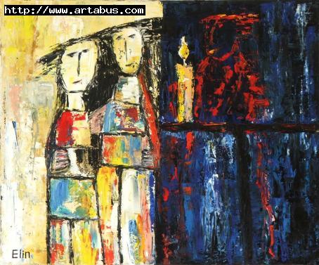 “Night spirit” oil painting Bogomolnik - Elin Bogomolnik