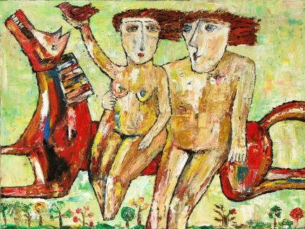 Flight oil painting bogomolnik - Elin Bogomolnik