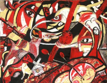 Russian avant-garde oil painting bogomolnik - Elin Bogomolnik