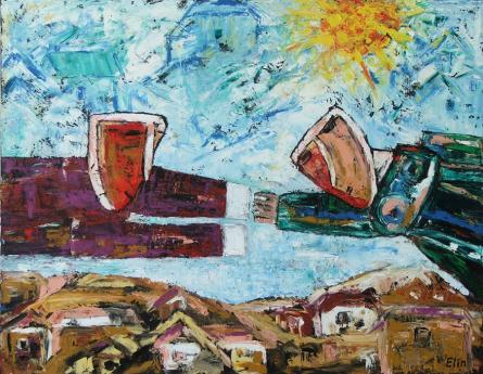 “Loving couple” oil painting Bogomolnik - Elin Bogomolnik