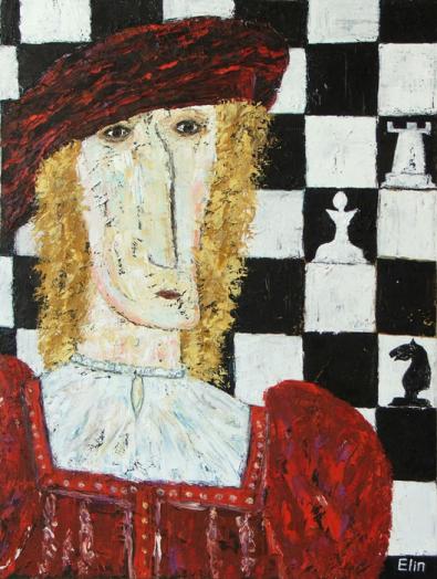Chess oil painting bogomolnik - Elin Bogomolnik