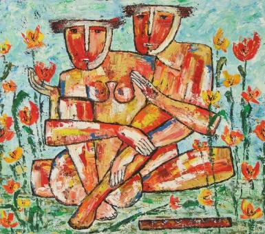 “Adam and Eve” oil painting Bogomolnik - Elin Bogomolnik