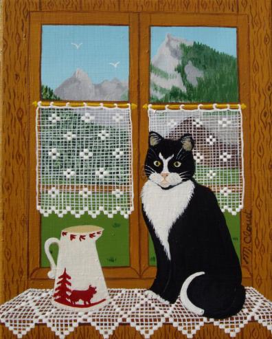 le chat a la fenetre - Martine Clouet
