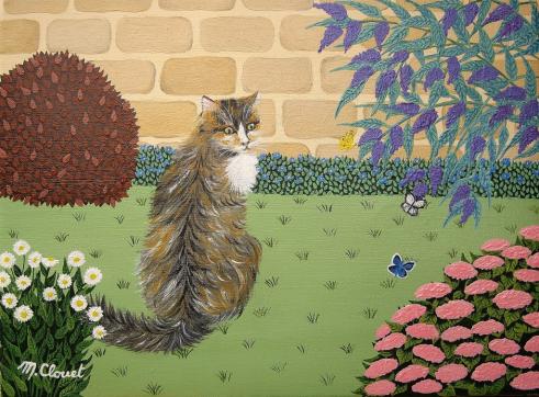 Le chat et les papillons - Martine Clouet