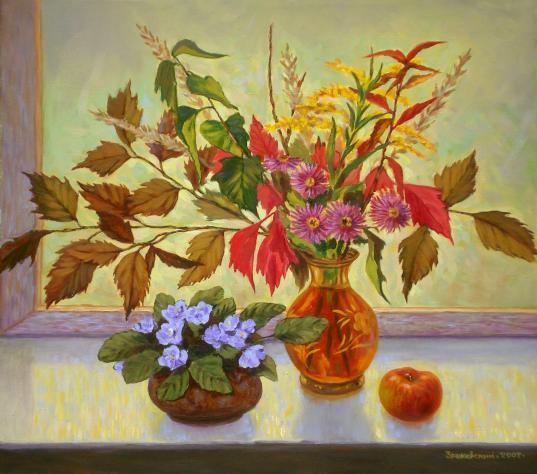 Still-life at a window - Arkady Zrazhevsky