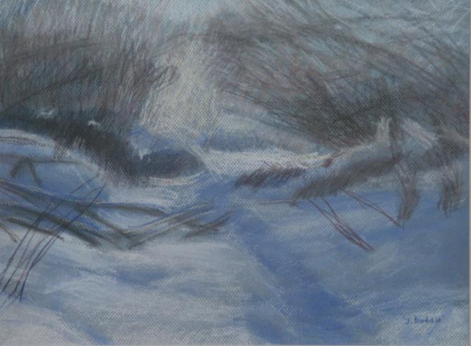 Chemin enneigé 1 -  La Cluse et Mijoux - Jacqueline Dardel-Kormann - Click to enlarge