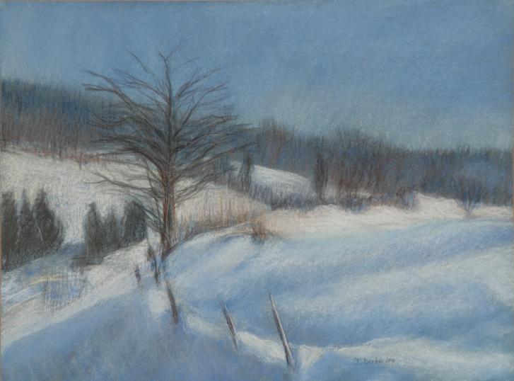 Lumière hivernale 06 - La Cluse et Mijoux - Jacqueline Dardel-Kormann - Click to enlarge
