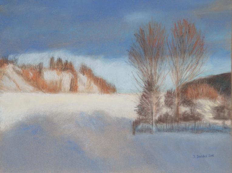 Lumière hivernale 03 - La Cluse et Mijoux - Jacqueline Dardel-Kormann - Click to enlarge
