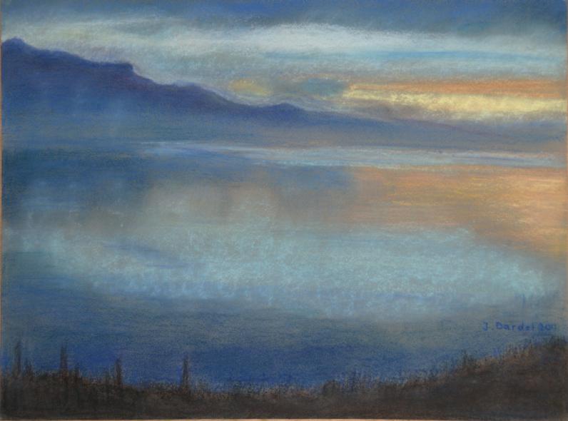 Coucher de soleil sur le Lac Léman 1 - Jacqueline Dardel-Kormann - Click to enlarge