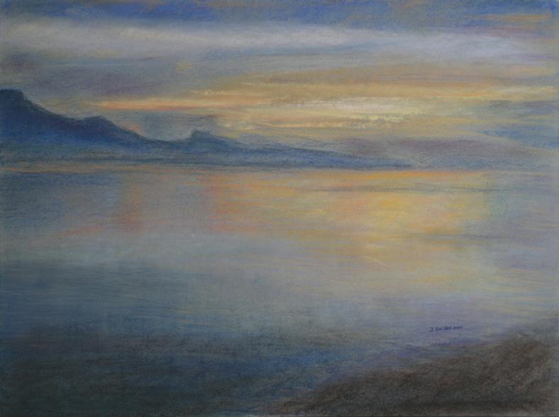 Coucher de soleil sur le Lac Léman 2 - Jacqueline Dardel-Kormann - Click to enlarge