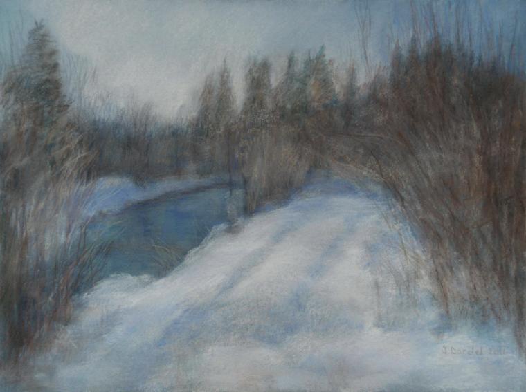 Chemin enneigé 3 - La Cluse et Mijoux - Jacqueline Dardel-Kormann - Click to enlarge