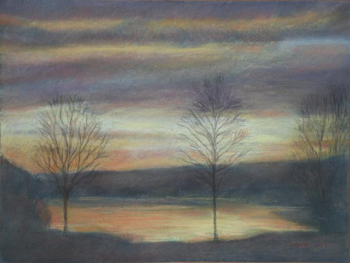 Coucher de soleil sur le Lac des Taillères 1 - Jacqueline Dardel-Kormann - Click to enlarge