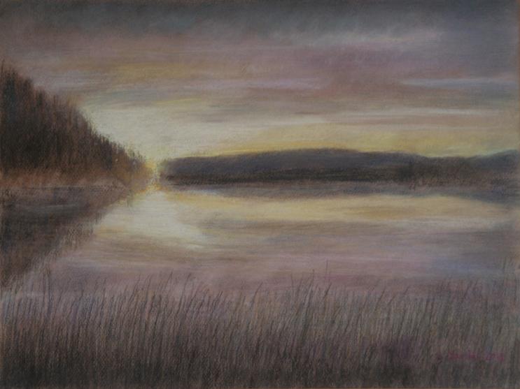Coucher de soleil sur le Lac des Taillères 2 - Jacqueline Dardel-Kormann - Click to enlarge