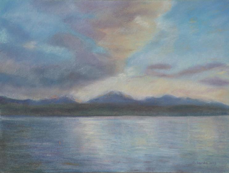 Crépuscule sur le Lac Léman 3 - Jacqueline Dardel-Kormann - Click to enlarge