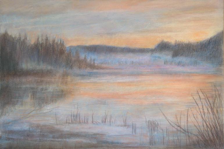 Crépuscule sur le Lac St-Point 1 - Jacqueline Dardel-Kormann - Click to enlarge