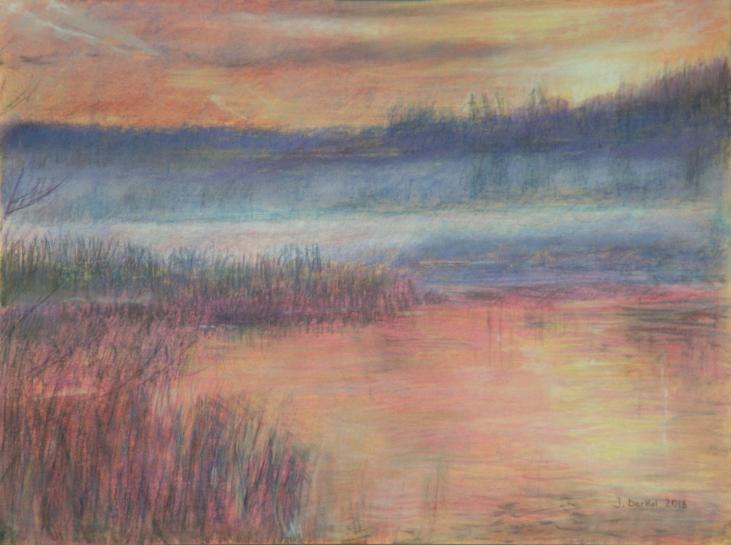 Crépuscule sur le Lac St-Point 5 - Jacqueline Dardel-Kormann - Click to enlarge