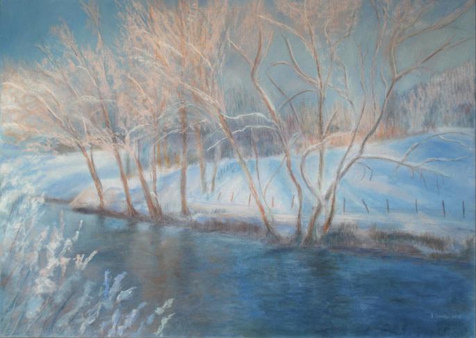 Le Doubs à Oye-et-Pallet en hiver 2 - Jacqueline Dardel-Kormann - Click to enlarge