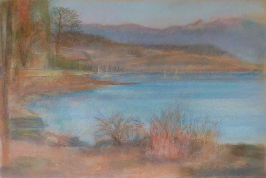 Lac Léman vu de Pully 2 - Jacqueline Dardel-Kormann - Click to enlarge