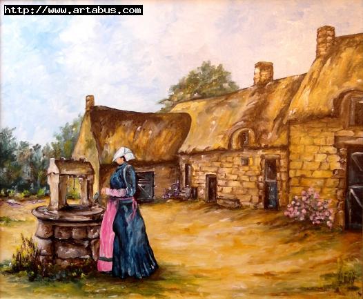 Cour de ferme bretonne - Yves Sauvage