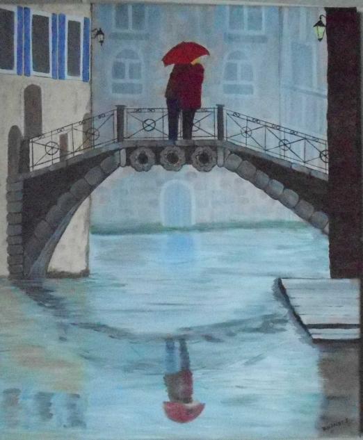 Amoureux sur un pont - Isabelle Dhondt