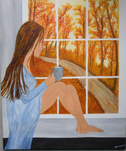 café à la fenêtre - Isabelle Dhondt