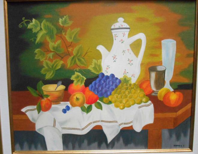 fruits sur la table - Isabelle Dhondt - Cliquer pour afficher en grand