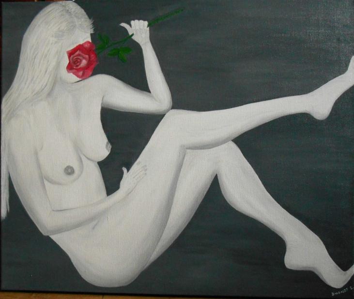 la femme à la rose - Isabelle Dhondt - Click to enlarge