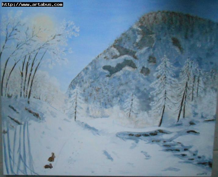 Montagne enneigée - Isabelle Dhondt - Click to enlarge