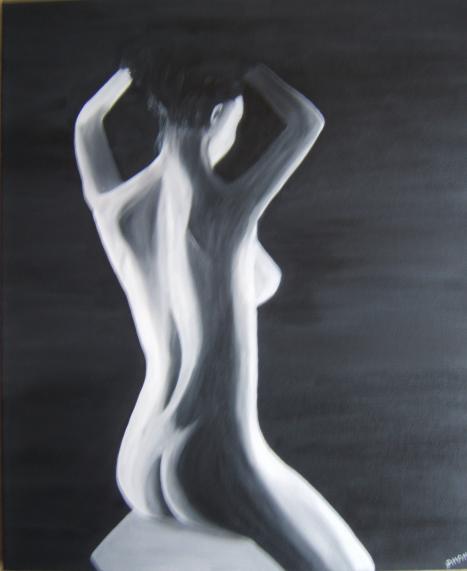 nu sur un tabouret - Isabelle Dhondt