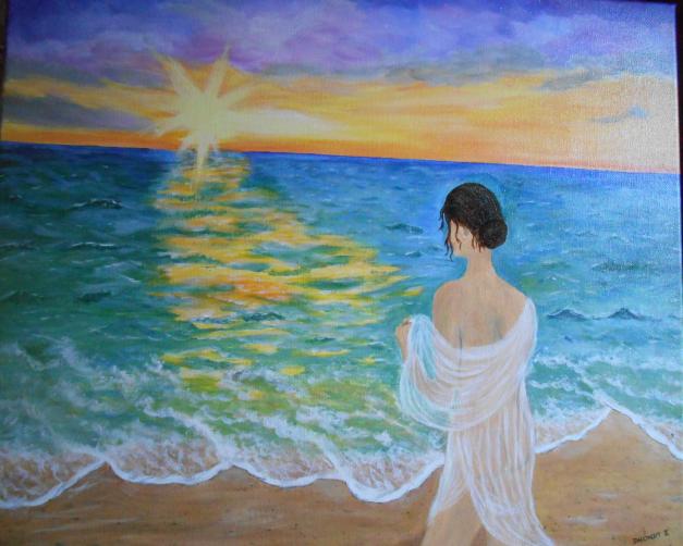 Promenade sur la plage - Isabelle Dhondt - Cliquer pour afficher en grand