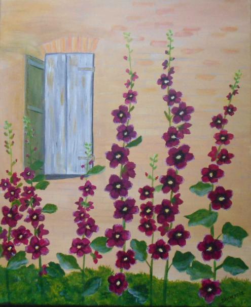 roses trémières - Isabelle Dhondt