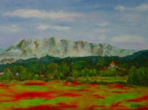 Ste Victoire Champs coquelicots - Georges Ruault