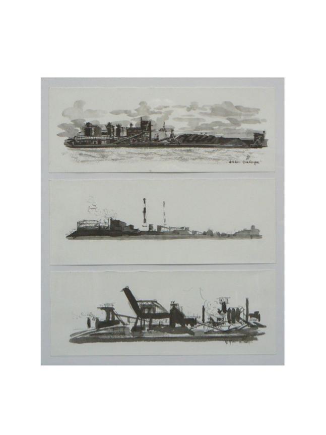 3 lavis de la digue de Mardyck - Geneviève Duchâteau - Cliquer pour afficher en grand