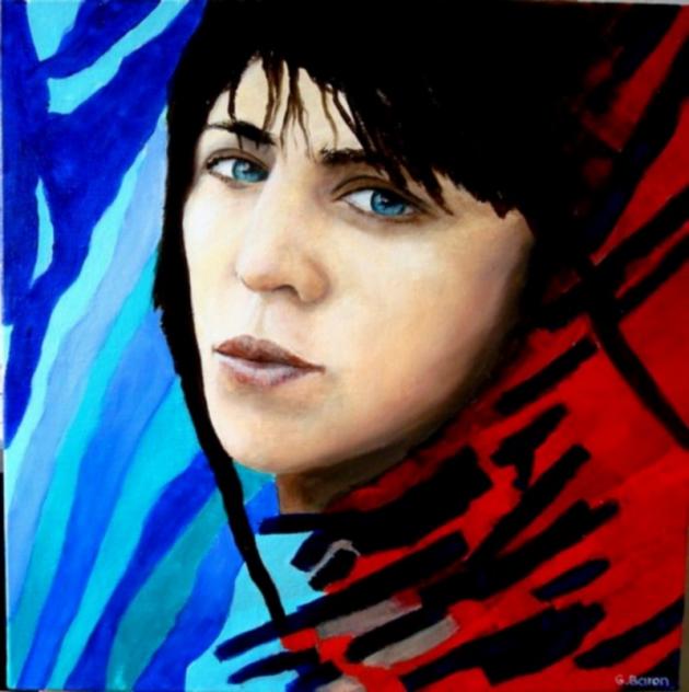 en rouge et bleu N°3 - Guy Baron - Cliquer pour afficher en grand