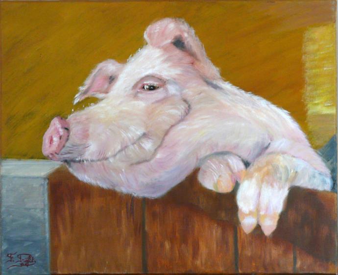 Cochon malicieux - Fabienne Profit - Cliquer pour afficher en grand