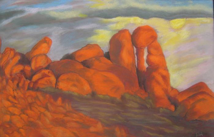 Moonrise over Devils' Marbles - Binh Pham - Click to enlarge