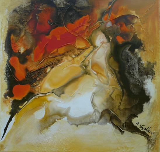 Carré orangé - Dalia Fijalkow