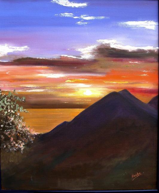 coucher de soleil à Corfou - Huguette Hoche