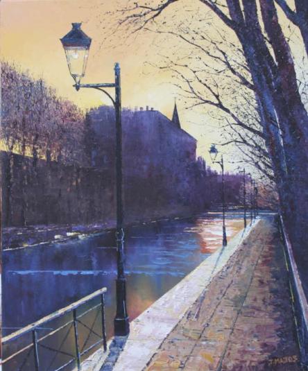 Canal d'Annecy au crépuscule - Jacques Majos