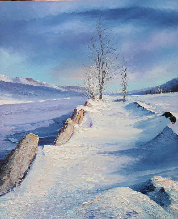 Chemin sous la neige - Jacques Majos - Click to enlarge