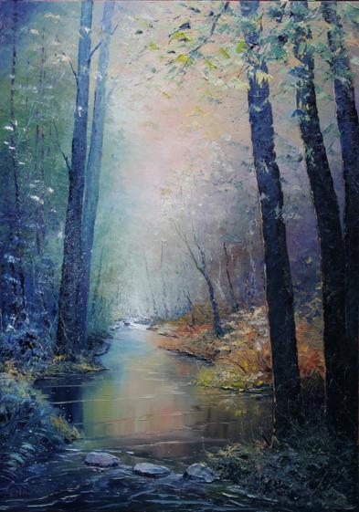 Ruisseau en sous-bois - Jacques Majos