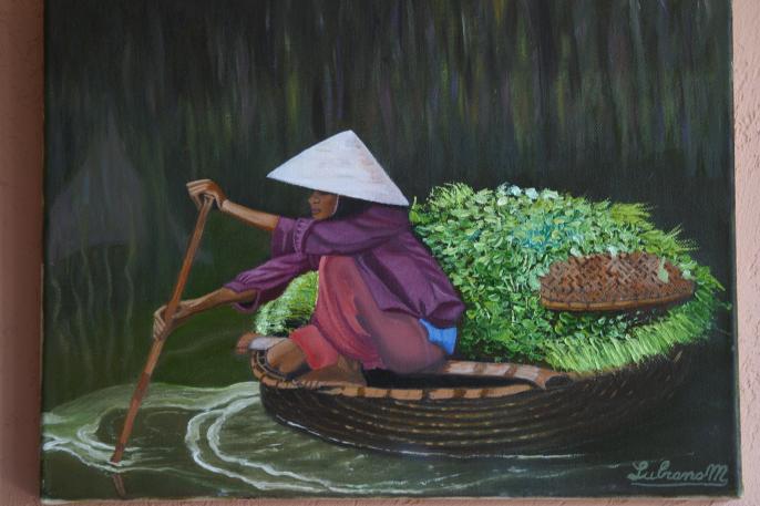 porteuse d'herbes - Mireille Lubrano - Cliquer pour afficher en grand