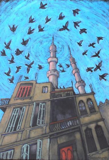 Pigeons Roosting Over Old Cario - Suzanne Paleczny