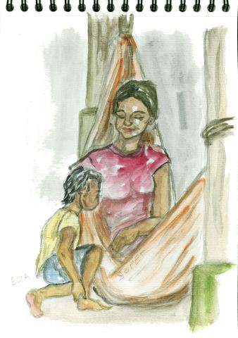jeune femme et enfant - Ophélie Bonheme