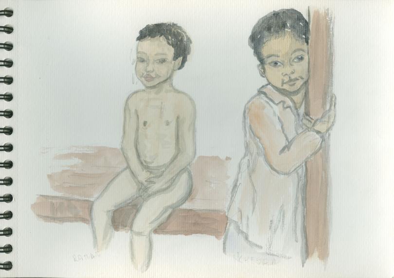 2 enfants - Ophélie Bonheme - Cliquer pour afficher en grand