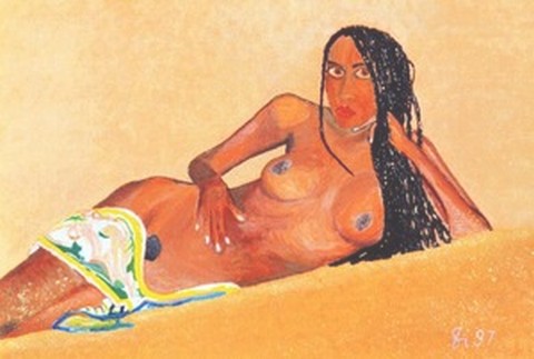 Femme au sable des Antilles - Vickx