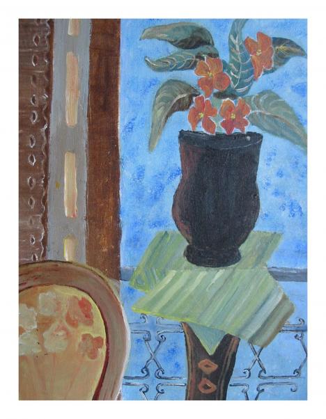 bouquet sur tablette - Denise Geneviève Levi Valensi