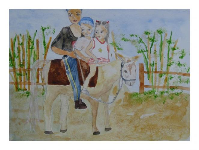 trois sur un âne - Denise Geneviève Levi Valensi - Cliquer pour afficher en grand