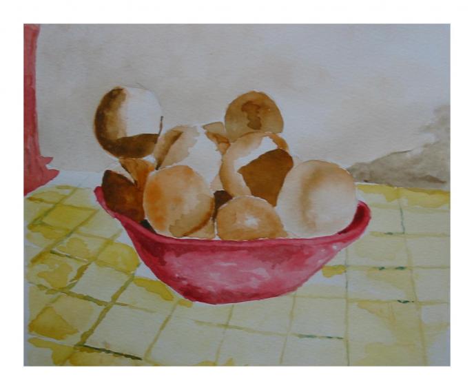 nature morte au saladier - Denise Geneviève Levi Valensi - Cliquer pour afficher en grand